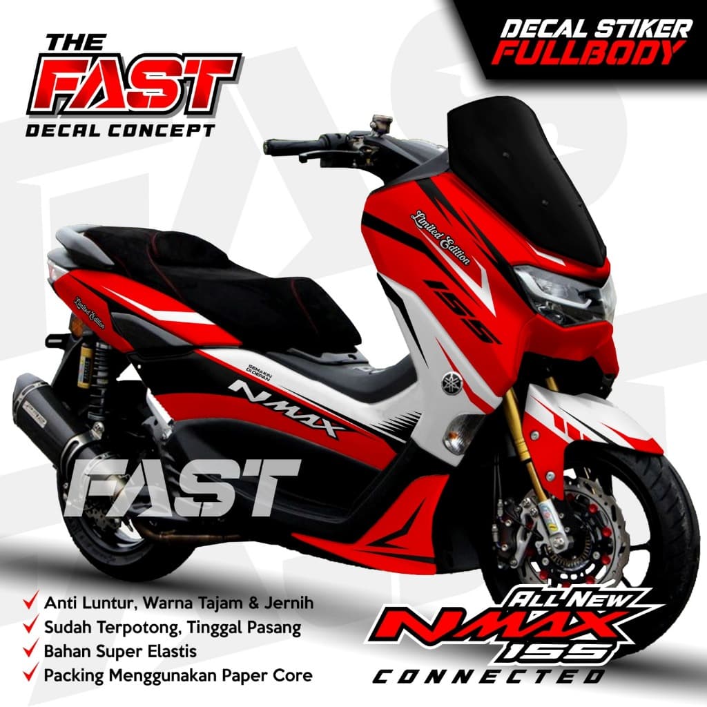 สติ๊กเกอร์รูปลอก Yamaha Nmax 155 ใหม่ Fullbody RACING GRAPHICS สติ๊กเกอร์รูปลอก nmax ใหม่/สติ๊กเกอร์ nmax ดีไซน์เต็มตัว RACING GRAPHICS Decal Nmax 155 ใหม่เชื่อมต่อ Full Body สติ๊กเกอร์ Yamaha Motor Modification Variation Accessories Decal Nmax RACING GRA