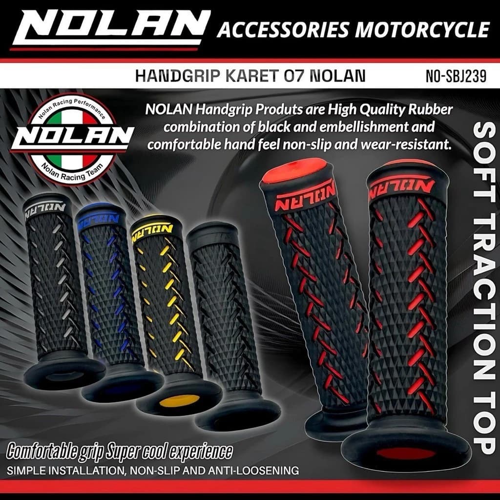 ปลอกแฮนด์ NOLAN SBJ239 Grip Motor Series 07 Universal scales All Motorcycles nmax neo turbo aerox alpha turbo xmax 250 lx scoopy Beat vario 125 vario 150 vario 160 brother street mio rxking mx ninja 250 cbr150r r25 r15r Xeon filano pcx adv 160