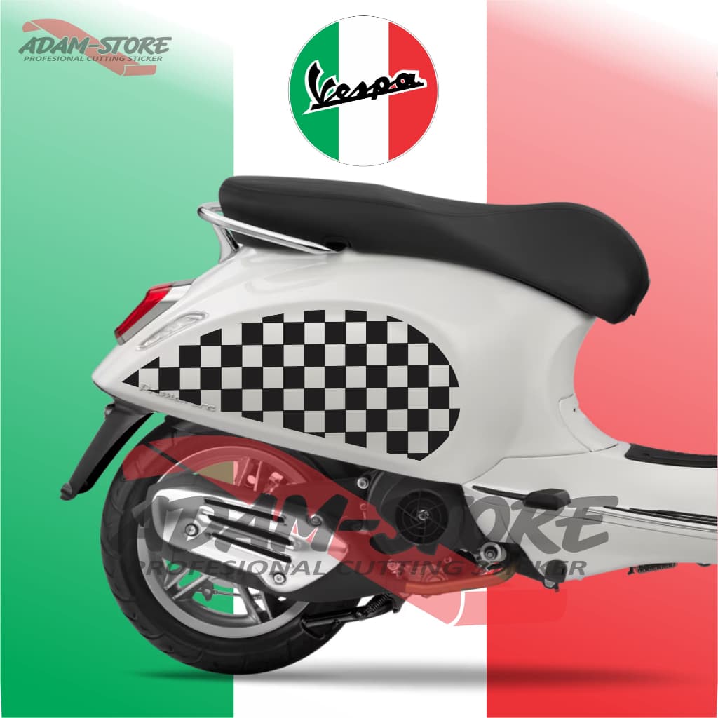 VK31 Vespa Sprint Motorcycle Sticker / สติ๊กเกอร์ลายตารางหมากรุก / สติ๊กเกอร์ Vespa Sprint / Vespa Primavera