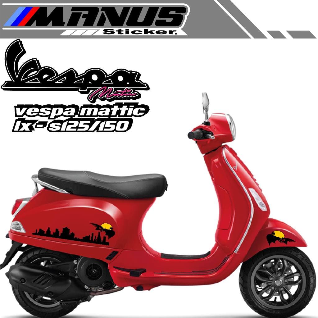 BATMAN BUILDING STRIPING/VESPA LX 125/S150/VESPA SPRINT/PRIMAVERA/BATMAN STICKER/GED CUTTING STICKER