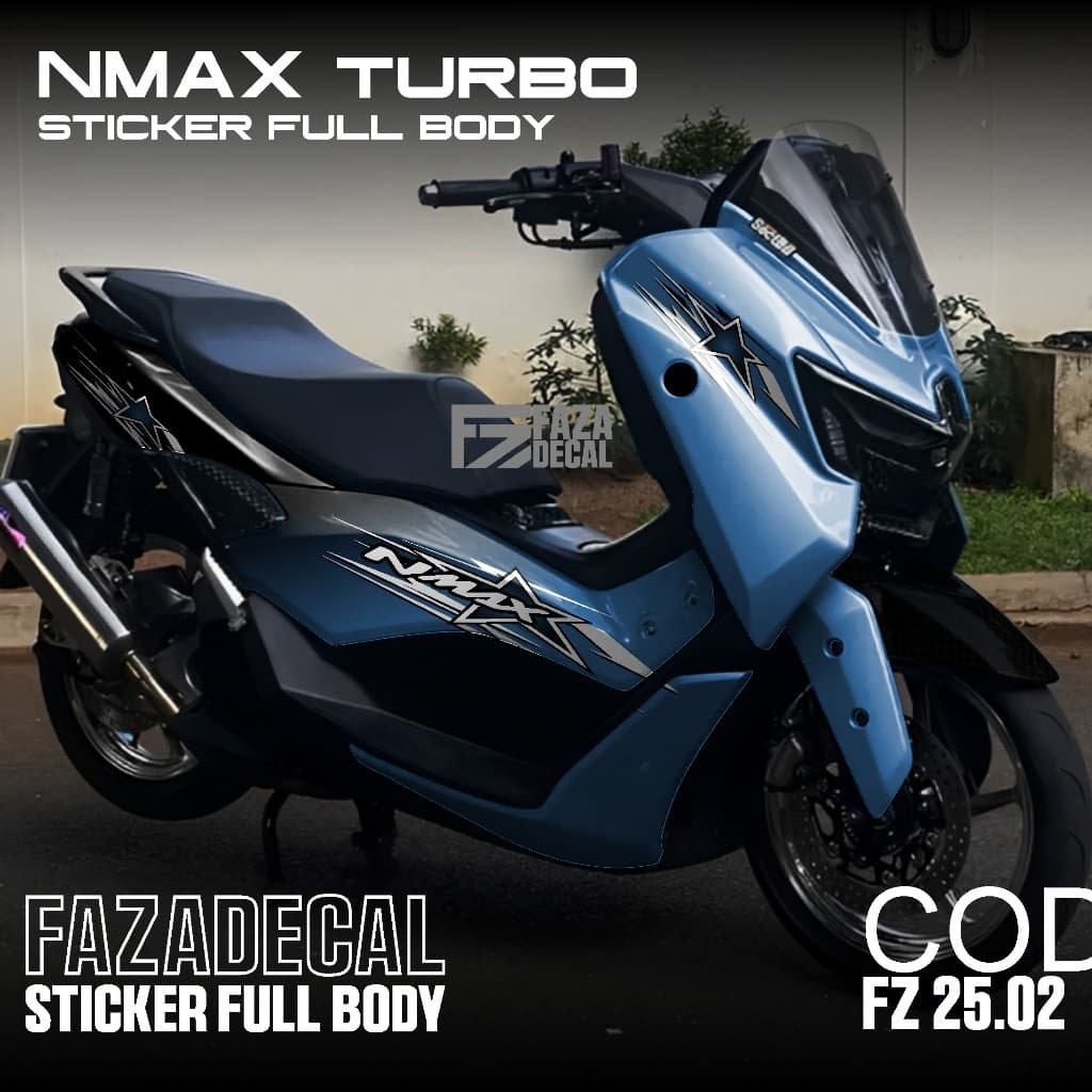 (FAZA DECAL) สติ๊กเกอร์รูปลอก Yamaha Nmax Turbo New 2025 Full Body FZ 25 02 - Nmax Turbo Neo S 2025 Variation Sticker Full Body Skotlite Sticker Nmax New 2025 Graphic Design Gradient Plain Color Violet Viral Kanji Motif ญี่ปุ่น คาตานะ