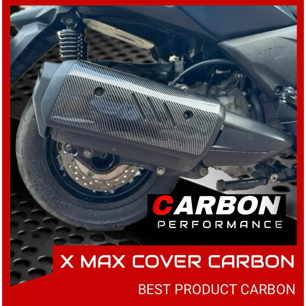 X MAX CARBON GLOSSY EXHAUST COVER ครอบท่อไอเสียคาร์บอน x Max 250 - x Max variations - x Max อุปกรณ์เสริม
