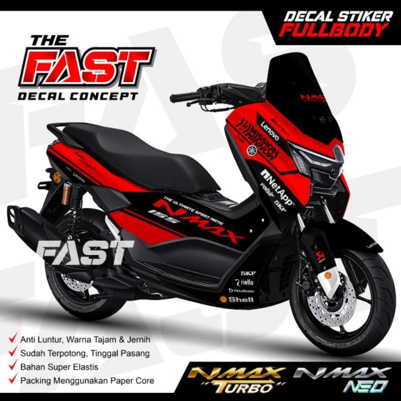 สติ๊กเกอร์รูปลอก nmax Turbo Neo สติ๊กเกอร์เต็มตัว Nmax Turbo Neo เต็มตัว Striping Nmax Neo Turbo Cool Simple Plain Motif Can Cod