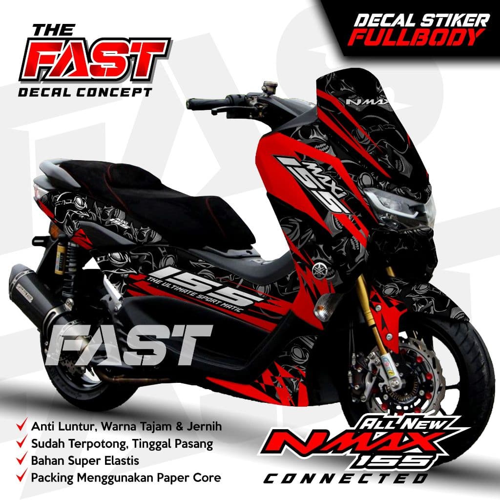 ใหม่ล่าสุด Decal สติกเกอร์ Yamaha Nmax 155 ใหม่ Fullbody Skull Decal สติกเกอร์ nmax ใหม่/สติกเกอร์ nmax Full Body design Skull Decal Nmax 155 ใหม่สติกเกอร์สติกเกอร์สติกเกอร์ Yamaha มอเตอร์การปรับเปลี่ยน Variation อุปกรณ์เสริม Decal Nmax new155 Racing Skul