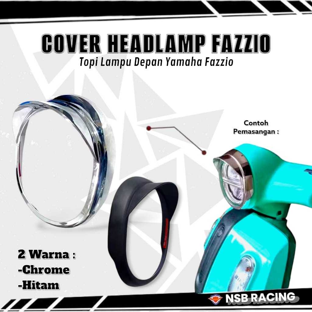 Yamaha Fazzio ไฟหน้า Yamaha Fazzio ไฟหน้าฝาครอบสีดํา/Chrome PNP Fazzio NSB899