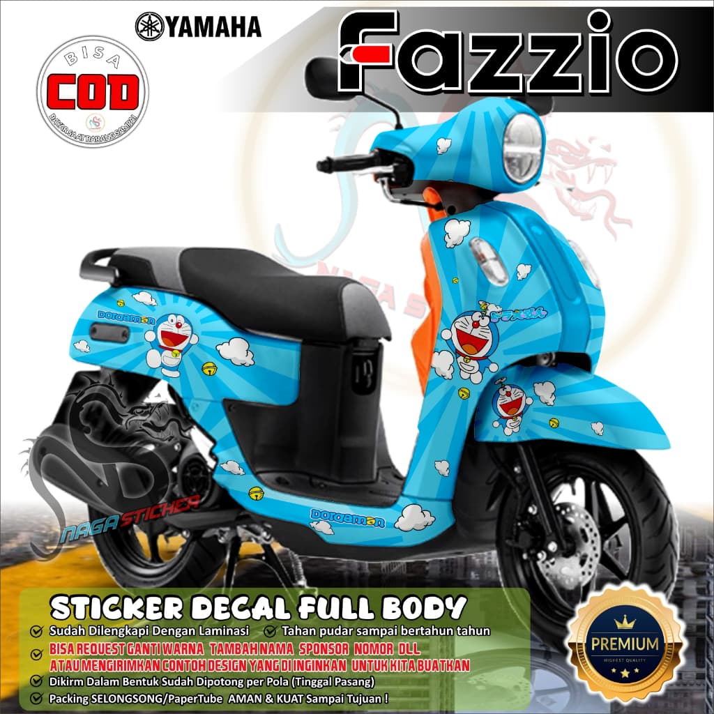 Yamaha Fazzio Full Body Decal Sticker Doraemon Variation NS1607 Custom Design สามารถขอ