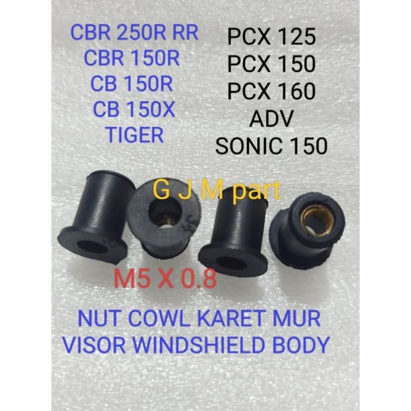 M5 X 0.8 COWL น็อตยาง WINDSHIELD VISOR NUT BODY HONDA TIGER PCX 125 ADV CBR 150R PCX 150 CB 150R PCX 160 CBR 250R RR SONIC 150 เดิม