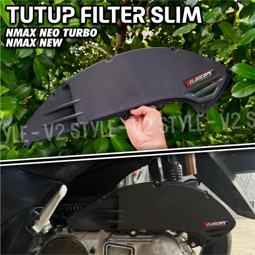 ฝาครอบกรองอากาศ ALL NEW NMAX 155 / AEROX 155 ใหม่ / NMAX NEO S ใหม่ / NMAX TURBO 2020 - 2024 ฝาครอบเชื่อมต่อกล่องกรองฝาครอบกรองอากาศ NMAX VELOSCOPE THICK ABS พลาสติก SLIM รุ่นไม่มีโบลต์