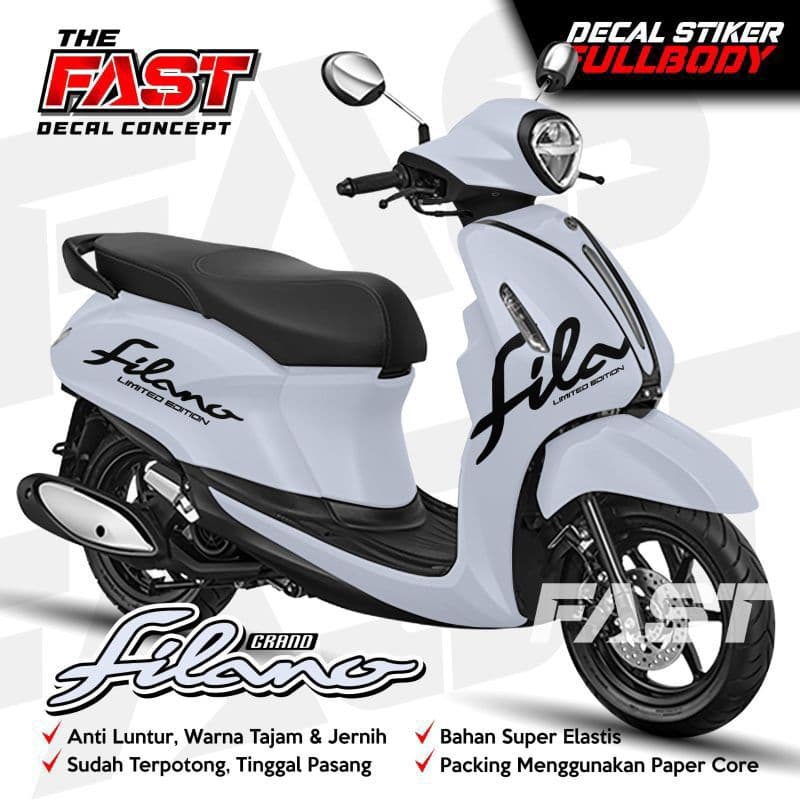 ⭐⭐⭐⭐⭐Yamaha Filano Fullbody Decal Sticker, Simple, Plain, Cool Motif, Last Grand Filano Striping Sticker, Cod Available