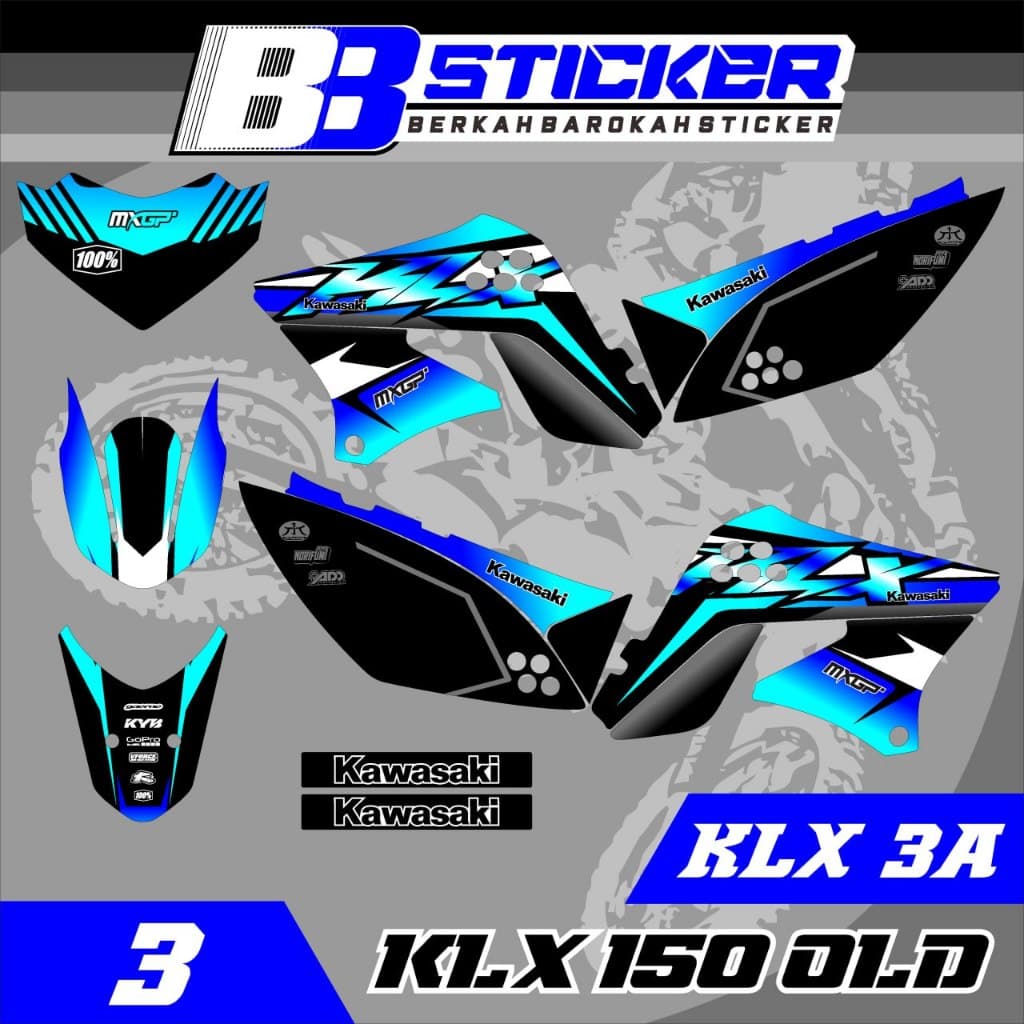 Old Kawasaki KLX Striping Sticker Old KLX Motorcycle Variation Sticker KLX CODE 3A