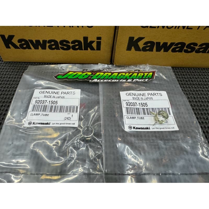CLAMP GASTOLINE HOSE CLAMP CLAMP TUBE RADIATOR SIDE OIL NINJA R NINJA SS NINJA RR OLD NINJA RR ใหม่ ORIGINAL KAWASAKI PART 92037-1505