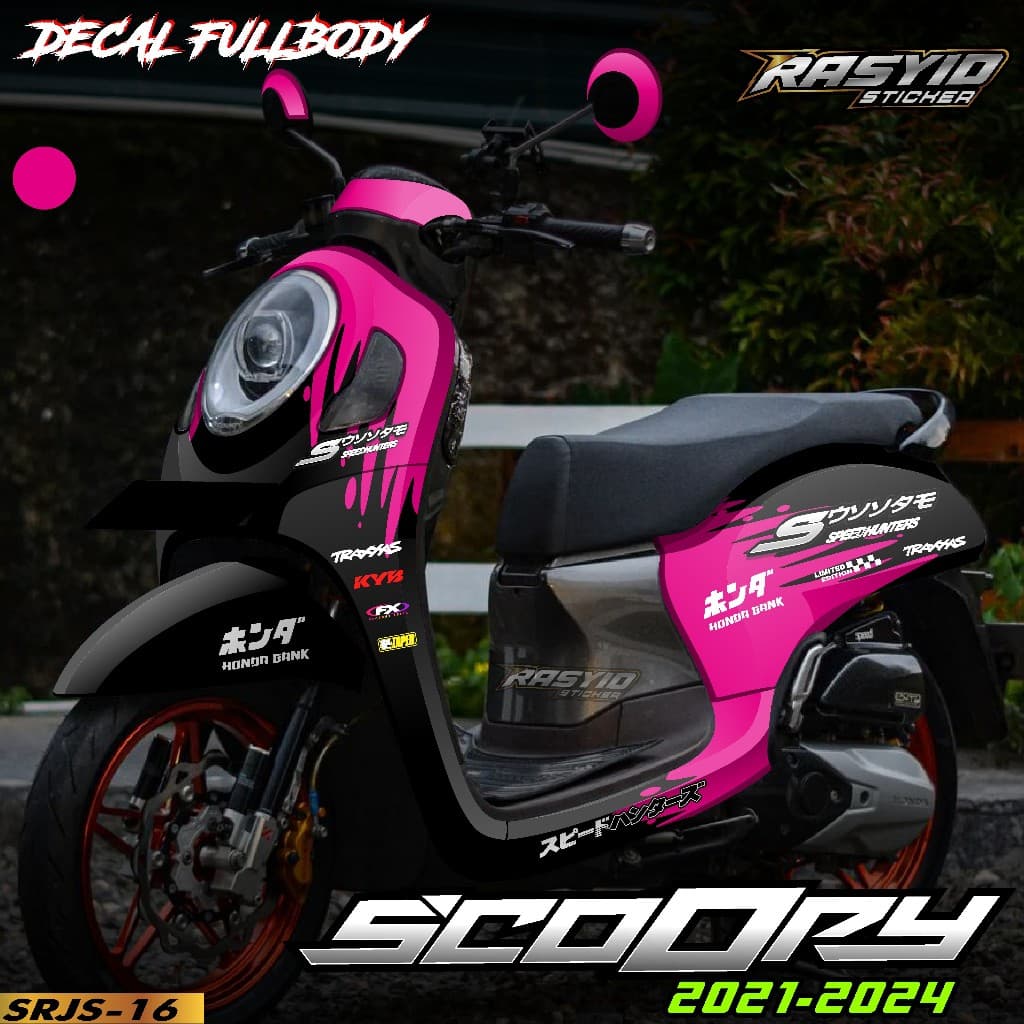 สติกเกอร์รูปลอก Full Body Honda Scoopy Prestige ปี 2020 2021 2022 2023 2024 สติกเกอร์รูปลอก Full Body Scoopy Speed Hunter Racing Scoopy Prestige Speed Hunter Honda Gank