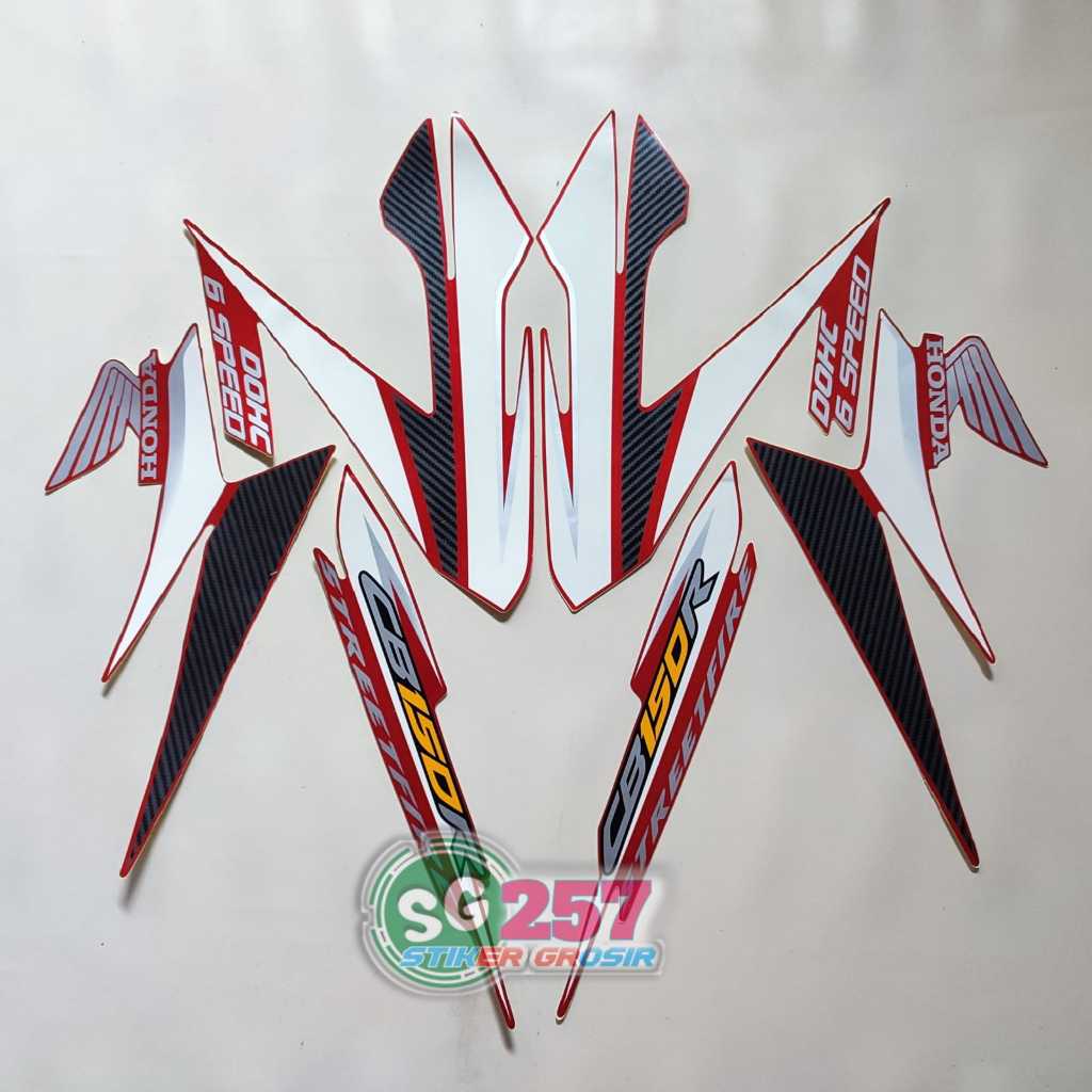 MERAH HONDA CB150R CB150 R CB 150 R 2014 2015 RED MOTORCYCLE BODY STRIPING STICKER