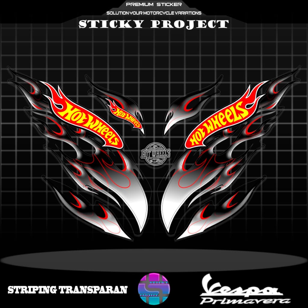 สติ๊กเกอร์ TRANSPARENT VESPA 150 PRIMAVERA / VIRAL VESPA VARIATION STICKER / VESPA STRIPING / FOURSTORE 2