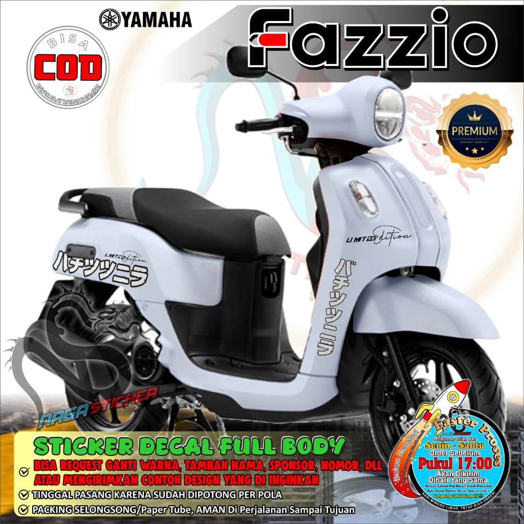 Yamaha Fazzio Full Body Decal Sticker Simple Motif NS16017 Custom Design Decal Sticker