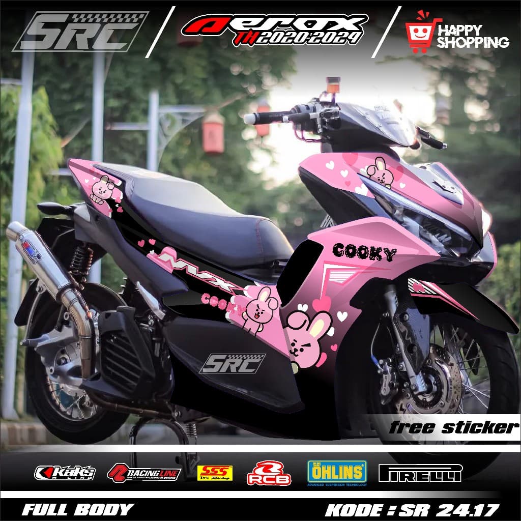Yamaha Aerox 155 ใหม่เชื่อมต่อ Cyber City 2020 2021 2022 2023 2024 Full Body Decal สติกเกอร์ Aerox ใหม่เชื่อมต่อ Cooky Aerox Cooky SR 24.17