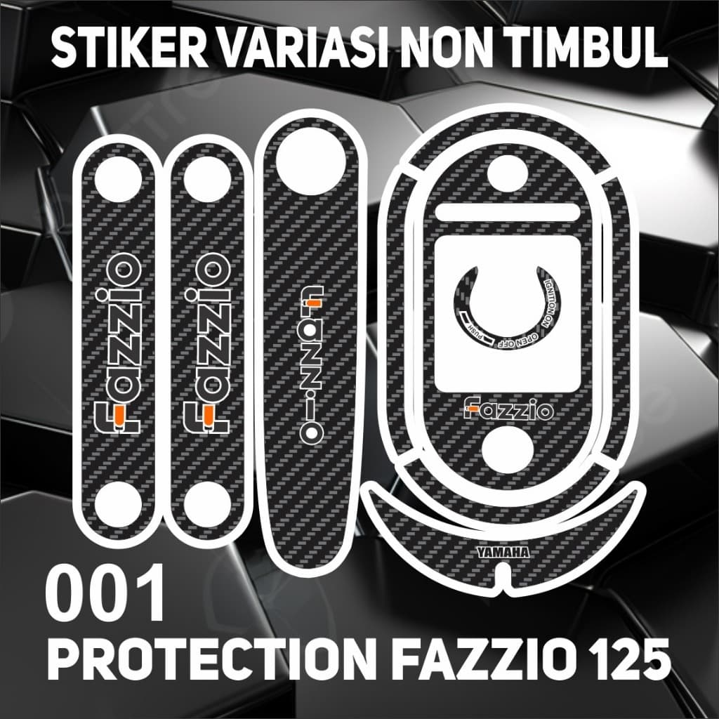 Yamaha Fazzio 125 Hybrid 2022 - 2024 body Lock Speedometer Frame Sticker Package Carbon Motif Variation ARS002 NON-RAISED