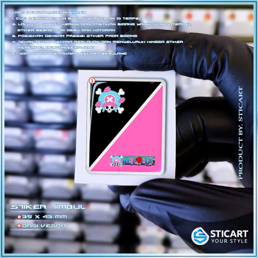 ONE PIECE Series CHOPPER EMBLEM RAISED สติ๊กเกอร์มอเตอร์ไซค์ VESPA TIE 3D Vespa LX/S/Sprint/Primavera/GTS