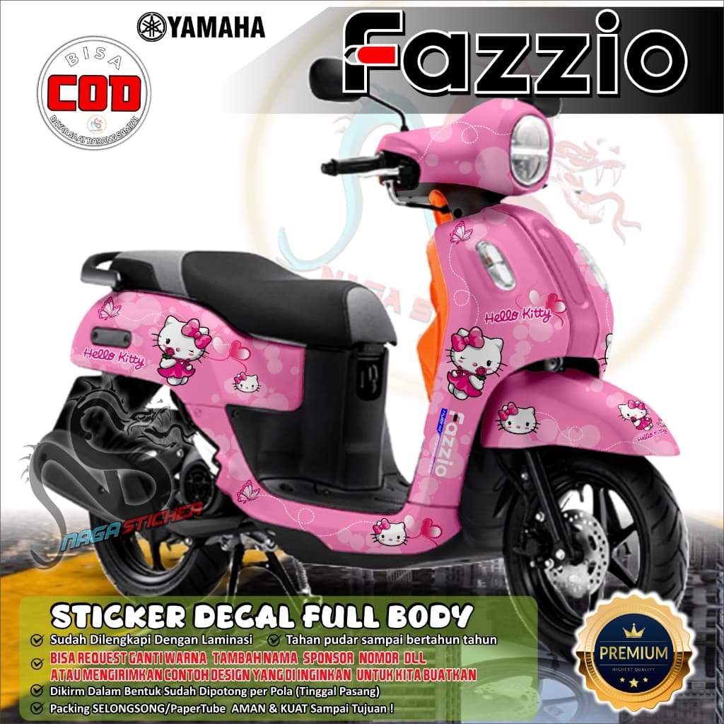 Yamaha Fazzio Full Body Decal สติกเกอร์ HelloKitti Variation NS1605 Custom Design สามารถขอ