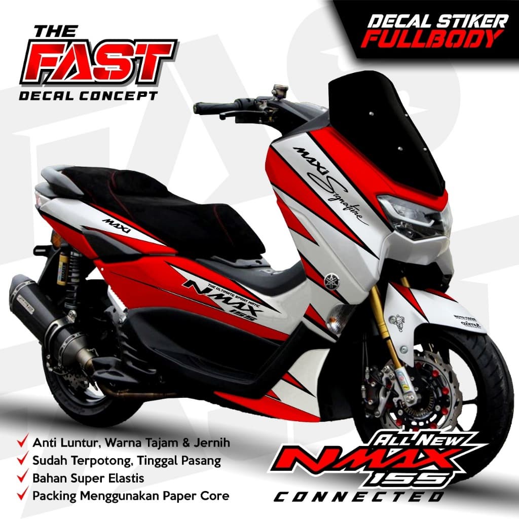 สติ๊กเกอร์รูปลอก Yamaha Nmax 155 ใหม่ Fullbody Maxi Racing ใหม่ล่าสุด Decal สติกเกอร์ nmax ใหม่/สติกเกอร์ nmax ดีไซน์เต็มตัว Maxi Signature Decal Nmax 155 ใหม่เชื่อมต่อ Full Body สติกเกอร์ Yamaha มอเตอร์การปรับเปลี่ยน Variation อุปกรณ์เสริม Decal Nmax Max