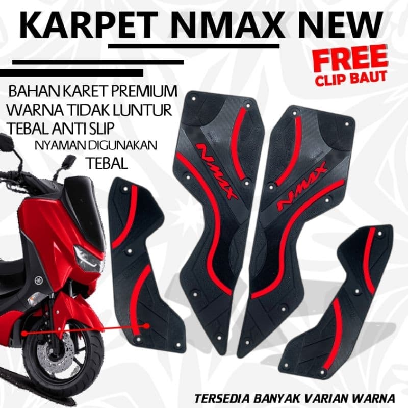 NMAX NEW / NMAX OLD / NMAX NEO TURBO พรมมอเตอร์ไซค์ - หนาพรีเมี่ยม แม่นยํา วัสดุยางกันลื่น ไม่ซีดจาง