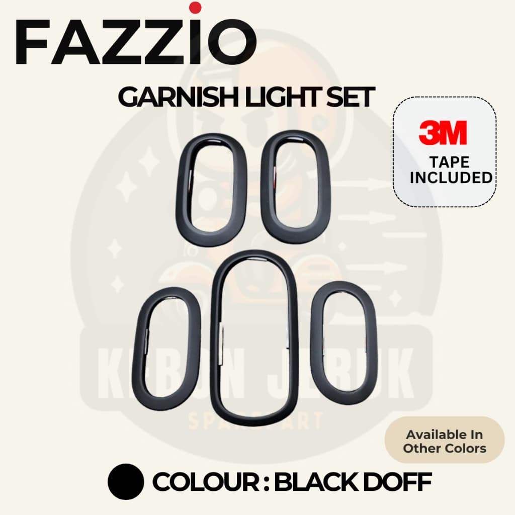 Yamaha Mio Fazzio Garnish Light Cover Lis โคมไฟชุดสีดํา Doff คุณภาพสูง Kebon Jeruk อะไหล่