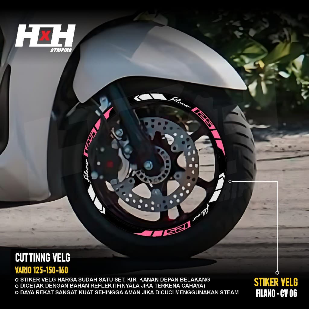 สติ๊กเกอร์ตัด RIM YAMAHA NEW GRAND FILANO RING 12 LIS STICKER PELK MOTOR VARIATION R 12 SET 06
