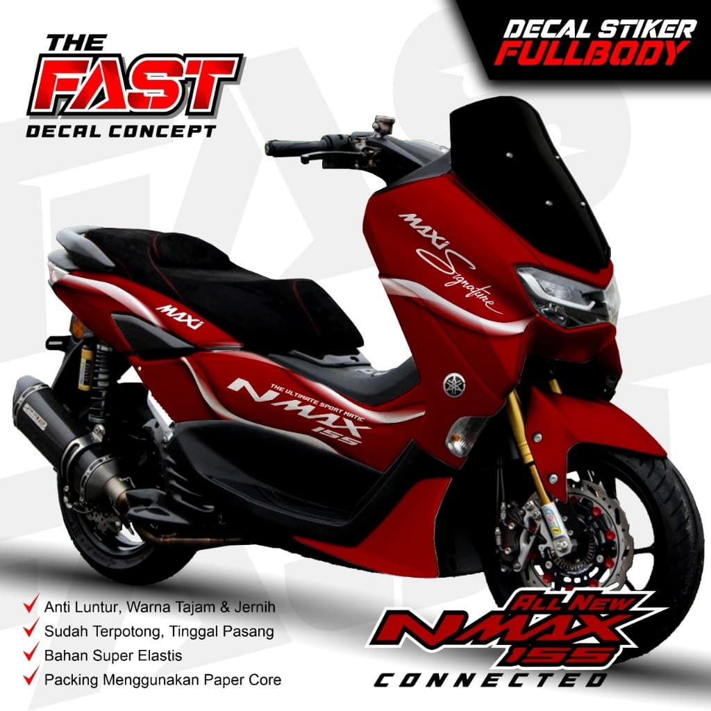 Decal สติกเกอร์ Yamaha Nmax 155 ใหม่ Lis Variation Fullbody Maxi ลายเซ็นใหม่ล่าสุดสติกเกอร์ nmax Full Body design Maxi Signature Decal Nmax 155 ใหม่เชื่อมต่อ Full Body สติกเกอร์ Yamaha มอเตอร์การปรับเปลี่ยน Variation อุปกรณ์เสริม Decal Nmax Maxi ลายเซ็น L