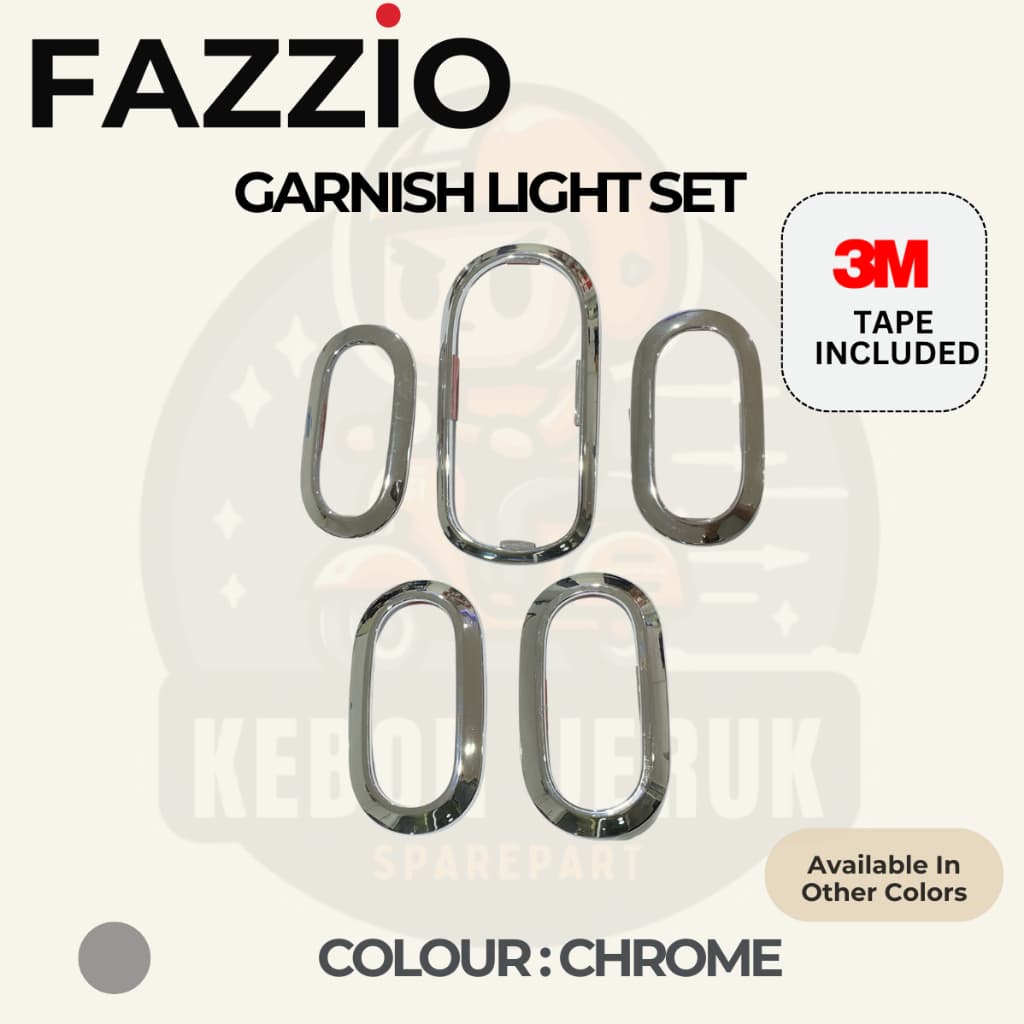 Yamaha Mio Fazzio Garnish Light Cover Lamp Trim Set Chrome คุณภาพสูงยอดนิยม