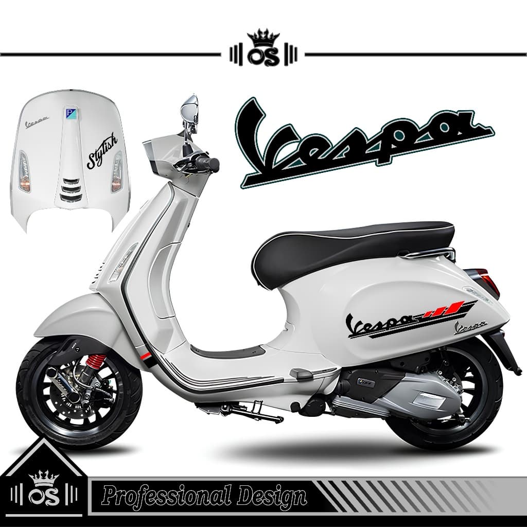 สติ๊กเกอร์ตัด VESPA SPRINT & PRIMAVERA / MTF 30 / VESPA SPRINT & PRIMAVERA STRIPING / สติ๊กเกอร์ VESPA