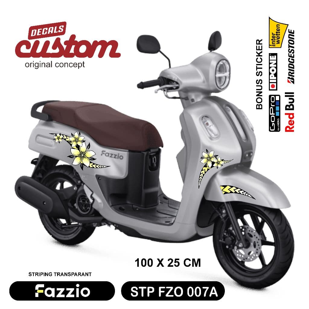 สติ๊กเกอร์ fazzio แบบใส สติ๊กเกอร์แถบ สติ๊กเกอร์yamaha fazzio โปร่งใส สติ๊กเกอร์ยูวี โปร่งใส