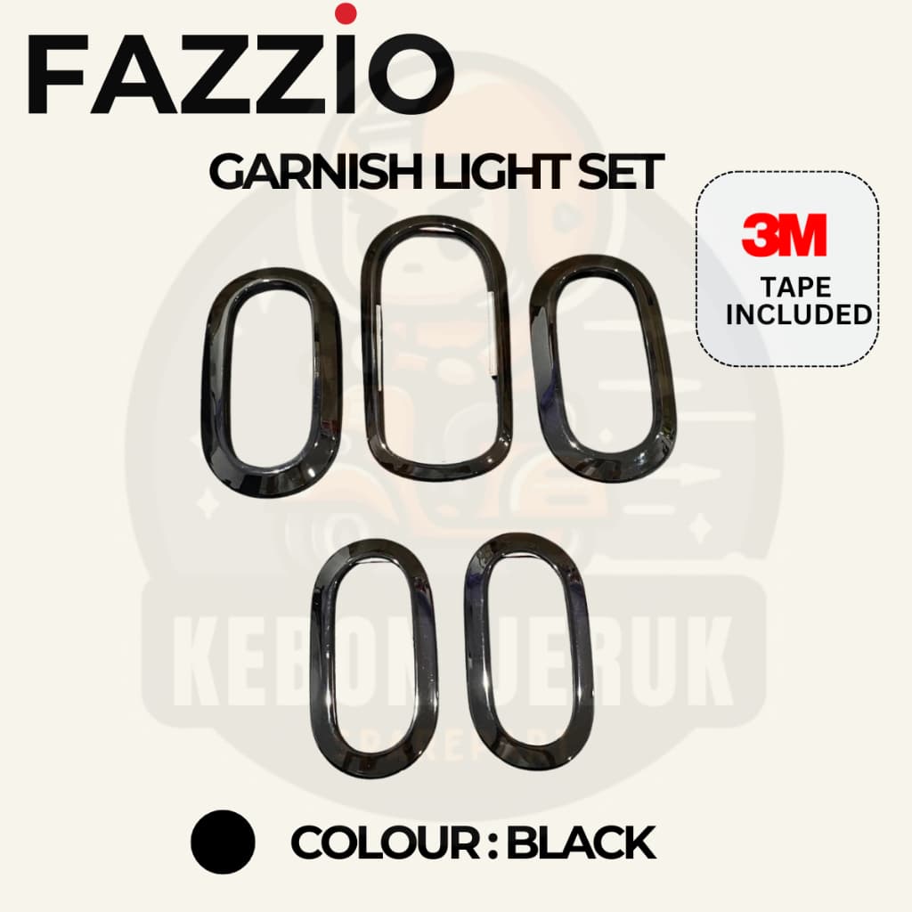 Yamaha Mio Fazzio Garnish Light Cover Lis Lamp Set สีดํา Glossy คุณภาพสูง
