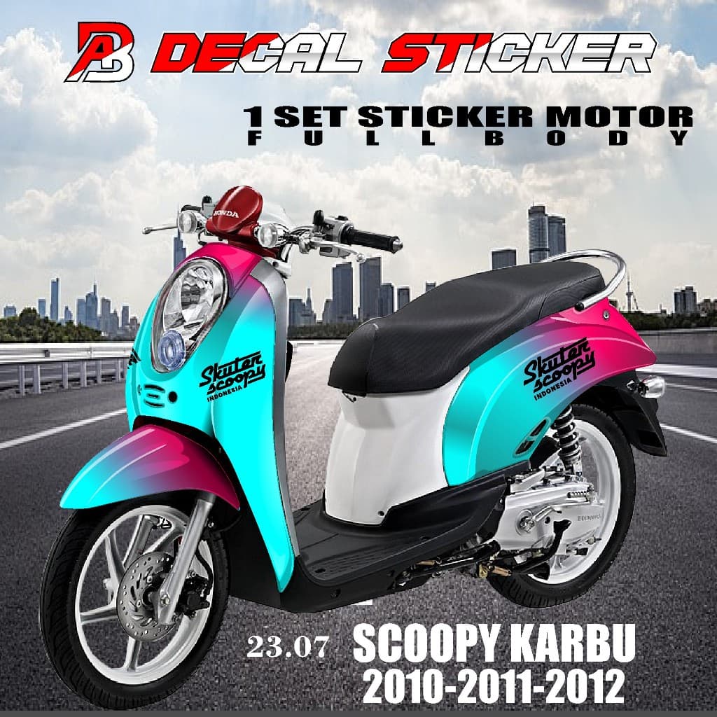 ABI Sticker DECAL Sticker Striping Scoopy KARBU ใหม่ล่าสุด FULL BODY DESIGN ใหม่ล่าสุดสี COOLEST SCOOPY YEAR 2201020-2012 HONDA SCOOPY FASHIONABLE MODIFICATION ABI V 07