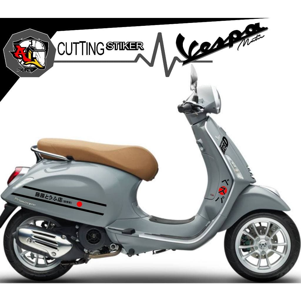 สติ๊กเกอร์ตัด KAJI INITIAL D/52/STRIPING VESPA LX และ SPRINT, PRIMAVERA/VESPA STICKER/MOTORCYCLE STICKER
