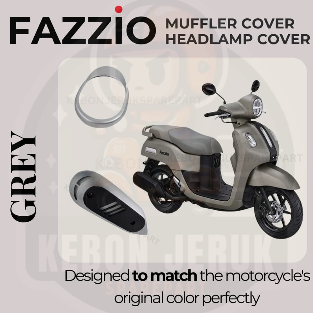 Yamaha Mio Fazzio Grey Silver Muffler Headlamp Set Kebon Jeruk อะไหล่