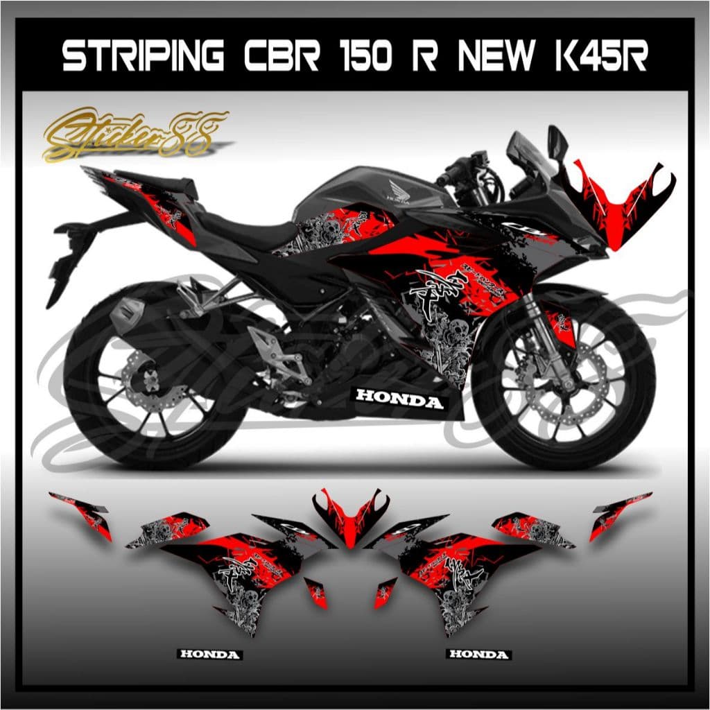 Honda Cbr 150 R K45r Striping HAYABUSA Motif / Cb 150r / 150 R / สติ๊กเกอร์ / สติ๊กเกอร์ / รูปลอก / List / Moification / มอเตอร์ไซค์ / Honda cbr 150 r kanji กราฟิก
