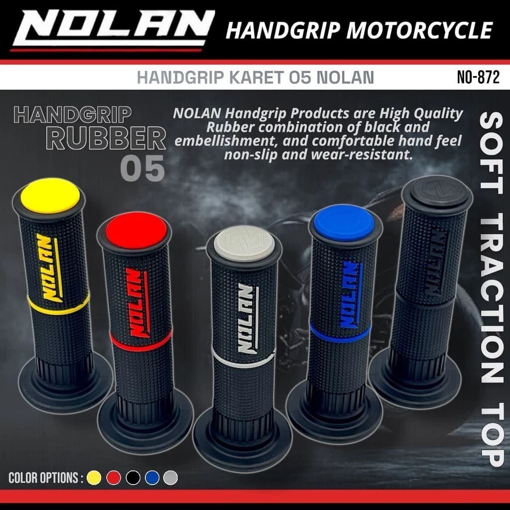 ปลอกแฮนด์ยาง NOLAN 05 Nolan 872 Universal All Motorcycles vario 160 vario 125 vario150 pcx 150 adv 150 pcx 160 adv 160 scoopy nmax aerox old nmax neo turbo ใหม่เชื่อมต่อ xmax rx lexi mio street mio Gt xeon filano fino aerox alpha turbo