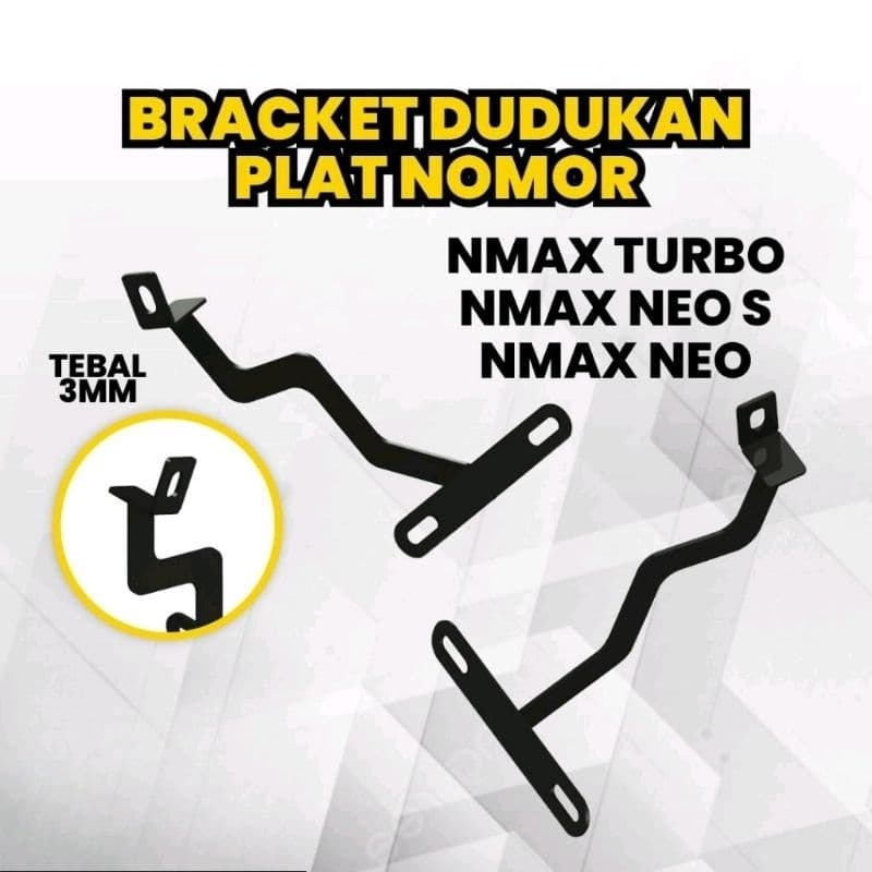 ตะแกรงจานหมายเลขด้านหน้า MADE OF THICK IRON NMAX TURBO / NEO S / NEO NUMBER ที่วางจาน NMAX N MAX N-MAX BLACK STANDARD RACING BRECKET BRACKET BRACKET ตัวยึดยางคุณภาพสูง