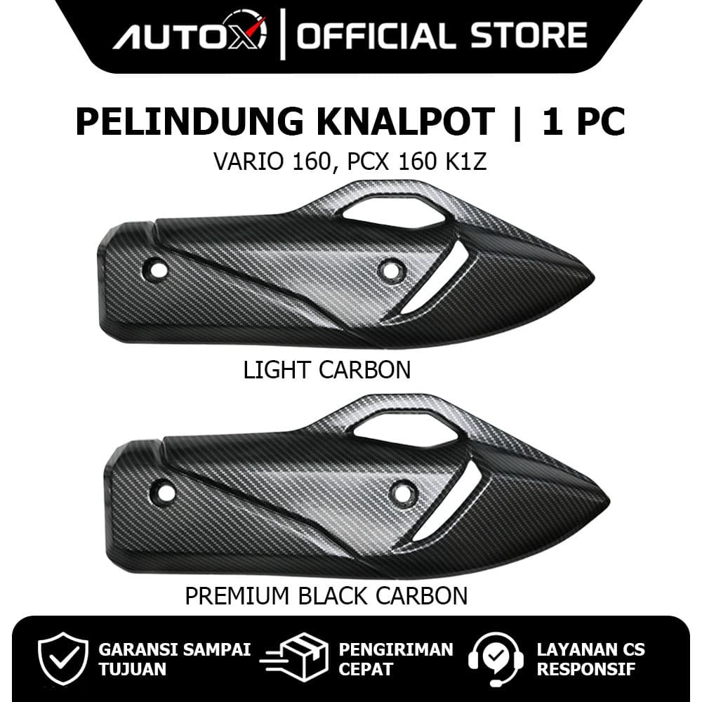 ตัวป้องกันท่อไอเสียรุ่น Vario 160 ใหม่ LED / PCX 160 K1Z ธรรมดาสีดําแสงพรีเมี่ยมคาร์บอนคาร์บอนฝาครอบท่อไอเสียท่อไอเสียท่อไอเสีย