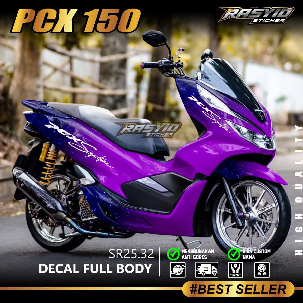 Full Body Decal สติกเกอร์ Honda PCX 150 ปี 2017 2018 2019 2020 Full Body สติกเกอร์ PCX 150 ลายเซ็น Star Gradation PCX 150 ลายเซ็น Pcx 150 ลายเซ็น Star Gradation SR 25.32