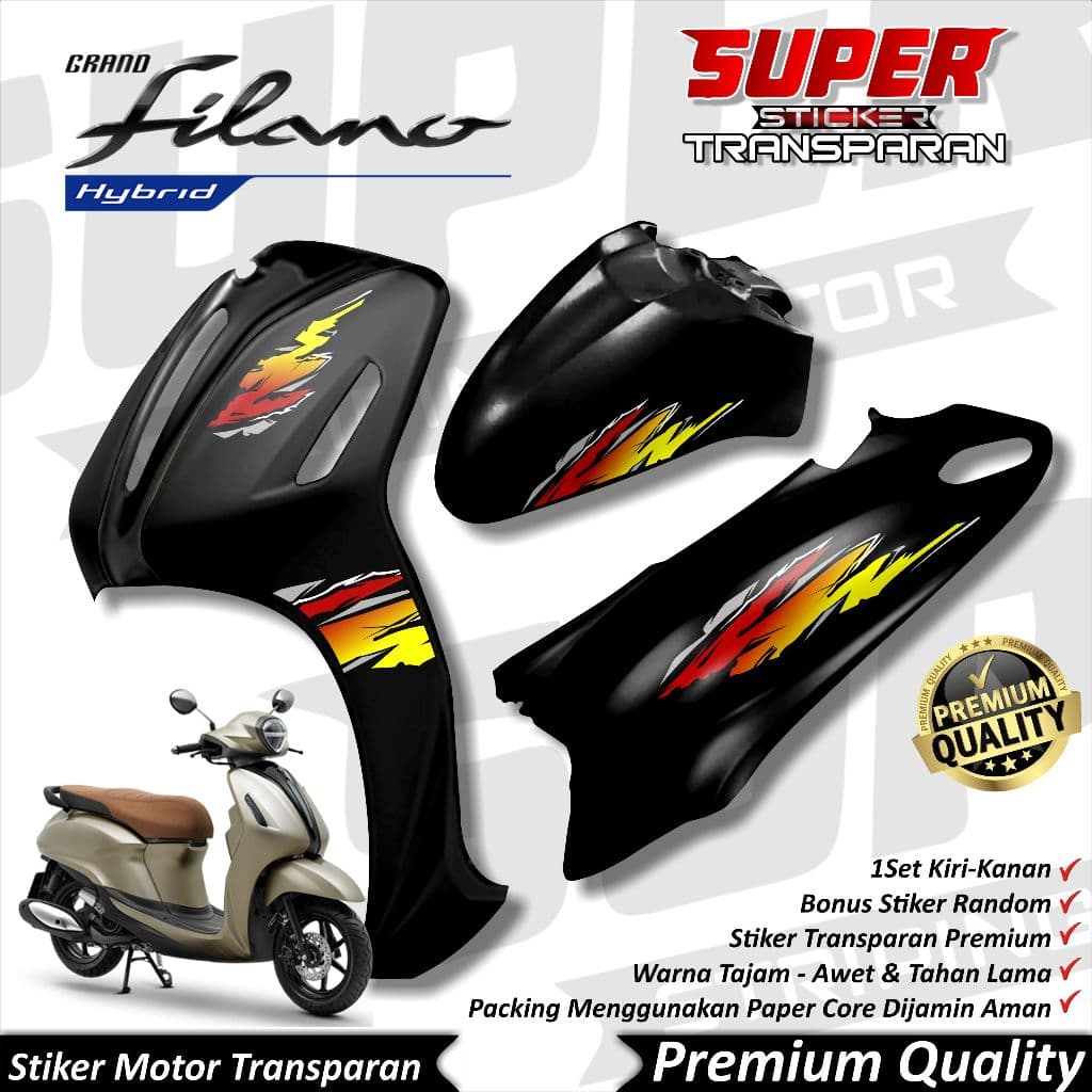 Cool Grand Filano Uv สติ๊กเกอร์ Filano Striping แถบโปร่งใส Yamaha Grand Filano ISTORT