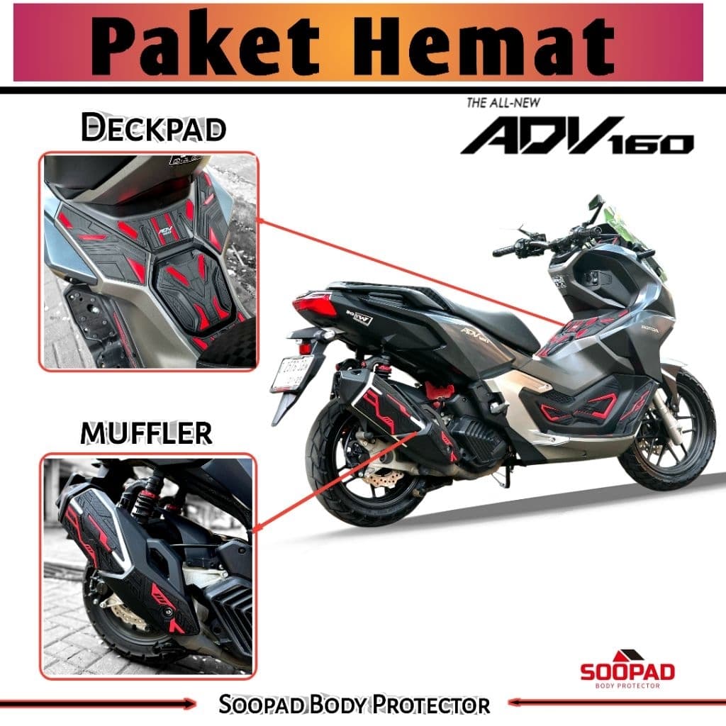 อุปกรณ์เสริม ADV 160 สมบูรณ์ล่าสุด – ฝาครอบถังยางระดับพรีเมียมและฝาครอบไอเสีย