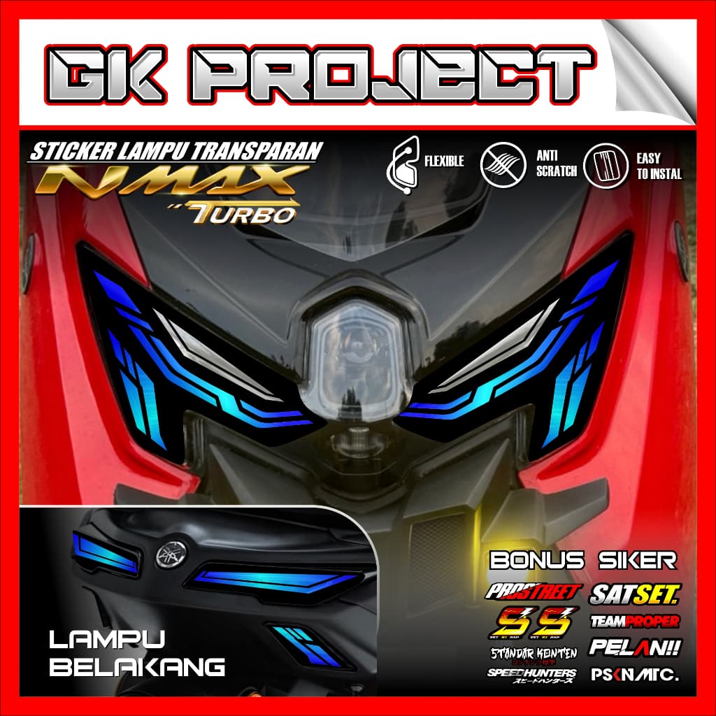 สติ๊กเกอร์ไฟ NMAX TURBO One Set หน้าหลัง | NMAX TURBO NEO 2024 2025 สติ๊กเกอร์ไฟคิ้วรถจักรยานยนต์ | NMAX Neo S TRANSPARENT UV Rgb GK 02 สติ๊กเกอร์ตัวแปรแสง