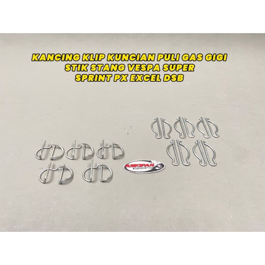 GAS PULI KEY CLIP BUTTON HANDLEBAR STICK GEAR VESPA SUPER SPRINT PX EXCEL ETC. แผ่นลวดเหล็กที่แข็งแกร่ง MATERIAL AVAILABLE IN 2 TYPES - WAVE: SUPER SPRINT OLD BAGOL 66 
- ⁠FLAT STRAIGHT: PX EXCEL SUPER SPRINT MUDA PTS