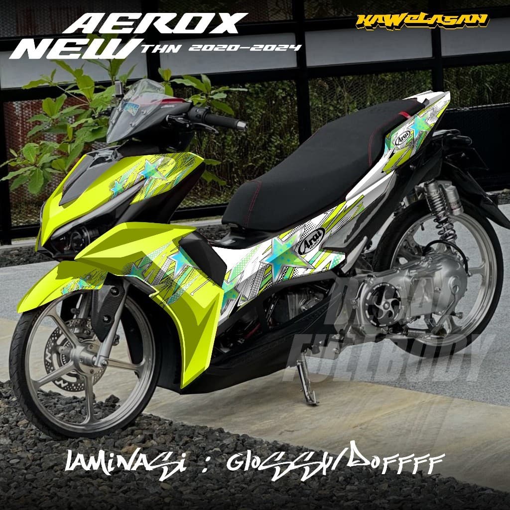 ล่าสุดYamaha Aerox New Cyber City 155 Full Bodyรถจักรยานยนต์Decalสติกเกอร์ 2020 2021 2022 2023 2024Yamaha Aerox New 155 Full Bodyสติกเกอร์Racing Star Design KS.05