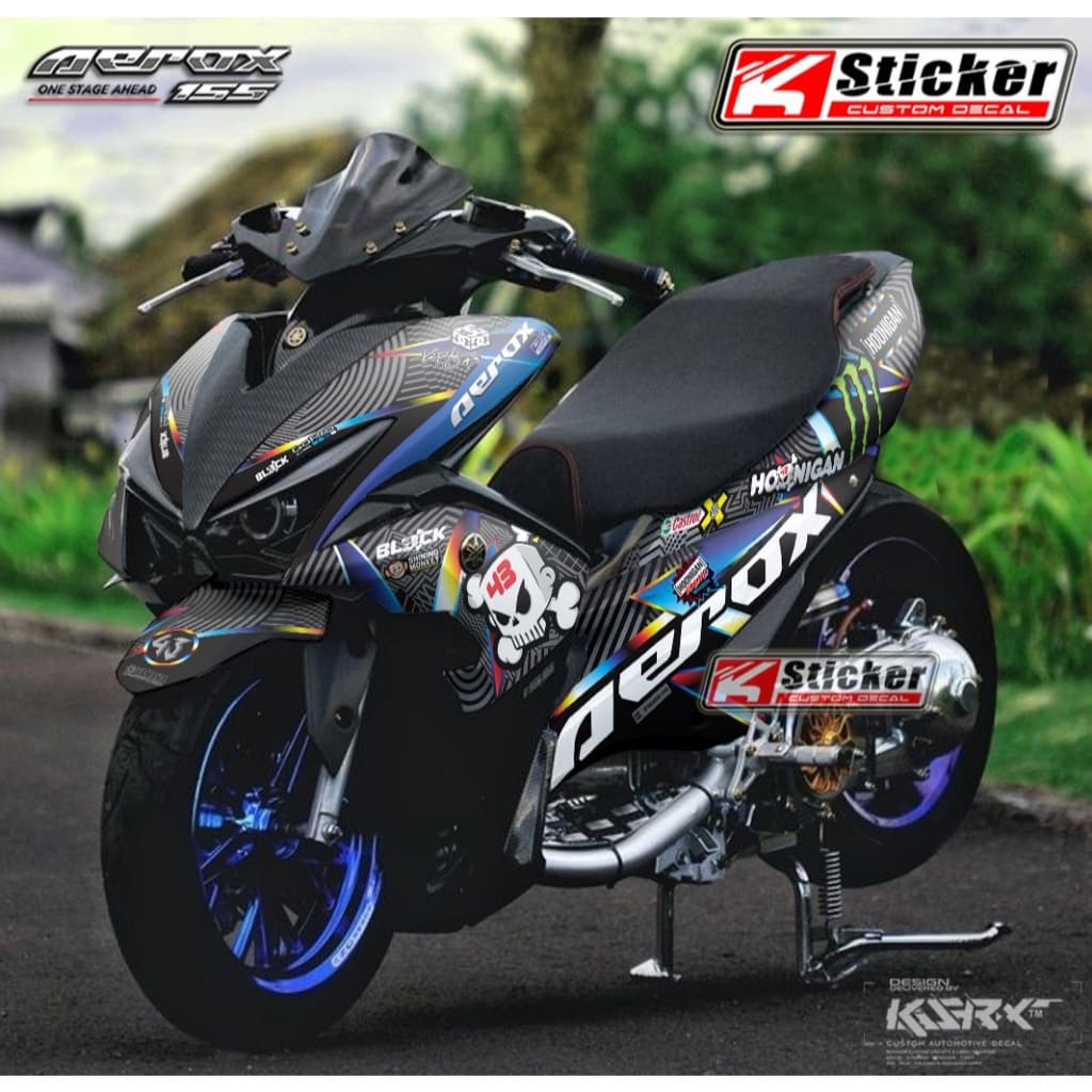 Yamaha Aerox - Decal Aerox Full body Sticker Aerox 155 NVX OLD Motic Racing SImple Cool Kt 03