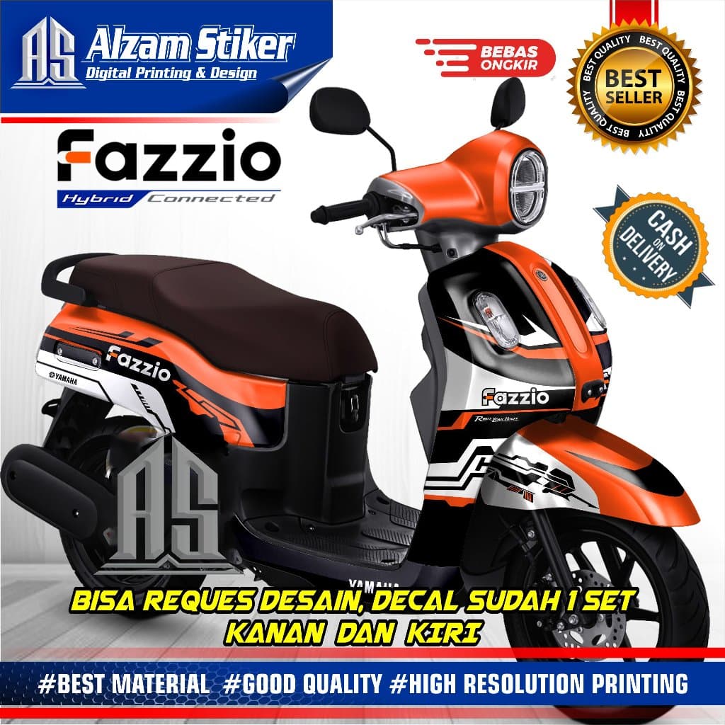 Fazzio Full Body Decal / Fazzio Fullbody Striping / Yamaha Fazzio Full Block Decal สติกเกอร์ Hitech Design