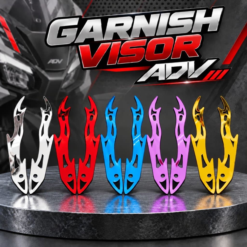 Garnish Visor Garnish Windshield Fire Motif ADV 150 ADV 160 วัสดุอะคริลิค