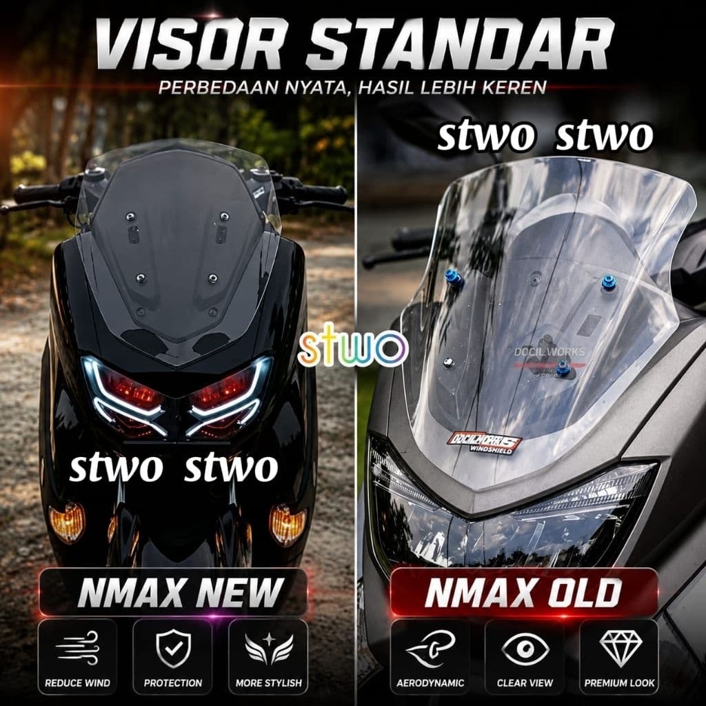 กระบังหน้ากระจกมาตรฐาน New Nmax 2020 กระบังหน้ากระจกหน้ารถ Nmax OLD 2015 กระบังหน้า Nmax Neo Turbo