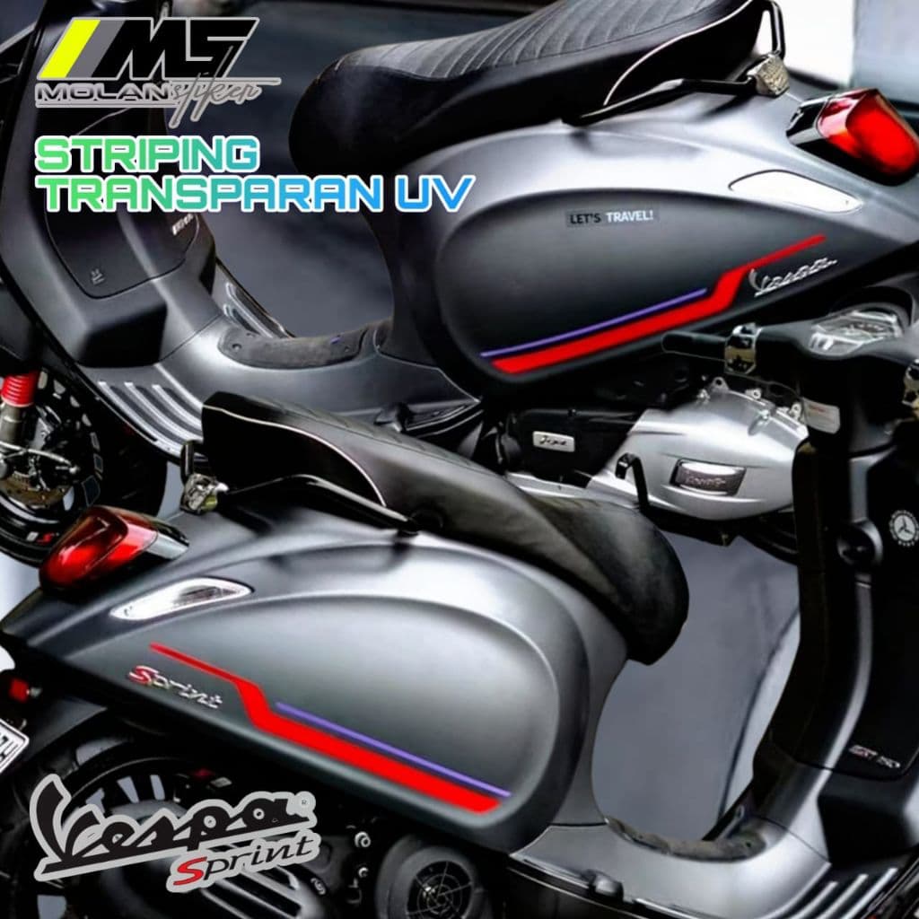 โปร่งใส Uv Variation Striping สติกเกอร์ Vespa Sprint S 150 Vespa Primavera 150 Vespa Electrica Primavera 150 Sprint iget/3 V/2 V Vespa Matic โปร่งใส Vespa Trim Decal Vespa Sprint Striping โปร่งใสสติกเกอร์ตัด Vespa Sprint Tosca